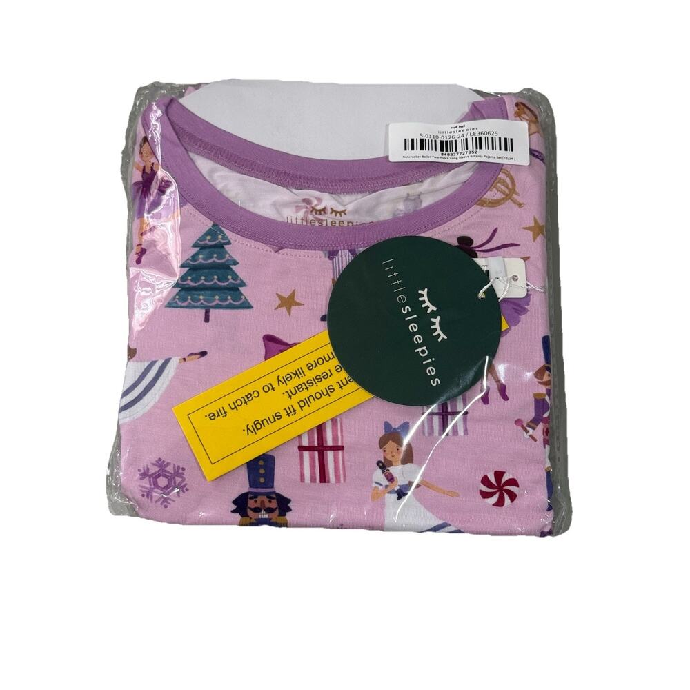 NWT Little Sleepies Pink Nutcracker & Ballerina Bamboo Pajama Set‎ Size 12/14